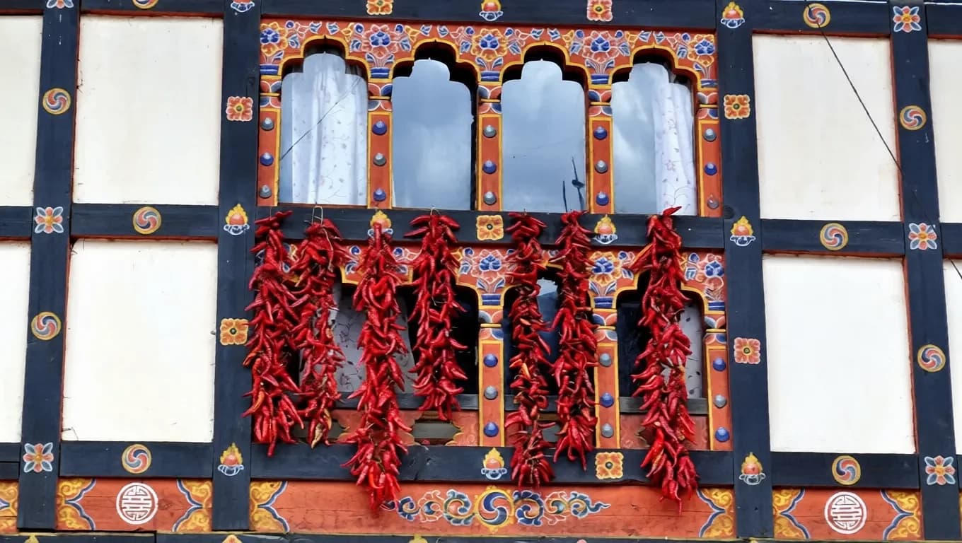 A distinctive scene of Bhutanese culture