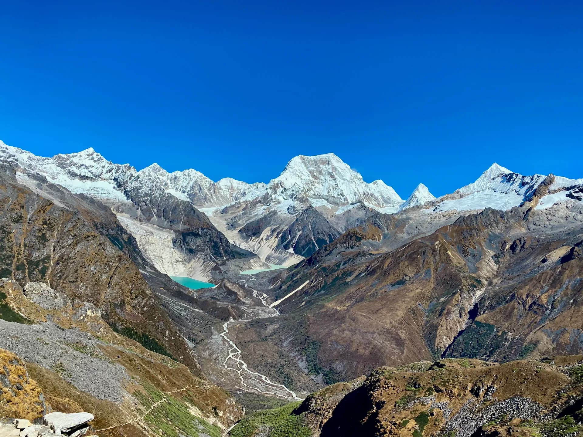 Remote high-altitude pass on Bhutan's Snowman Trek