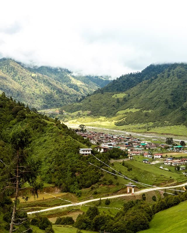 Highland village in the Merak-Sakteng region