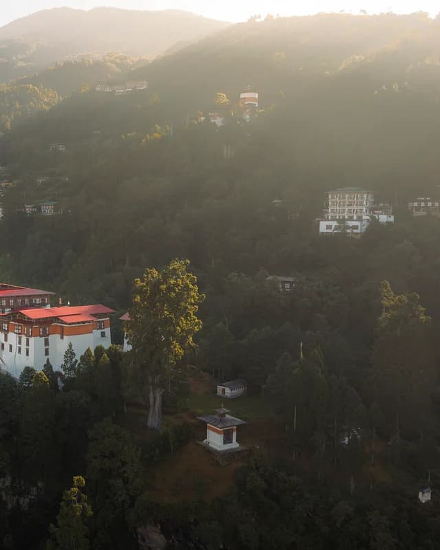 Trongsa Dzong on its mountain ridge