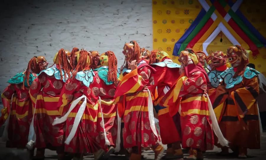 Masked dancer at the Paro Tshechu festival